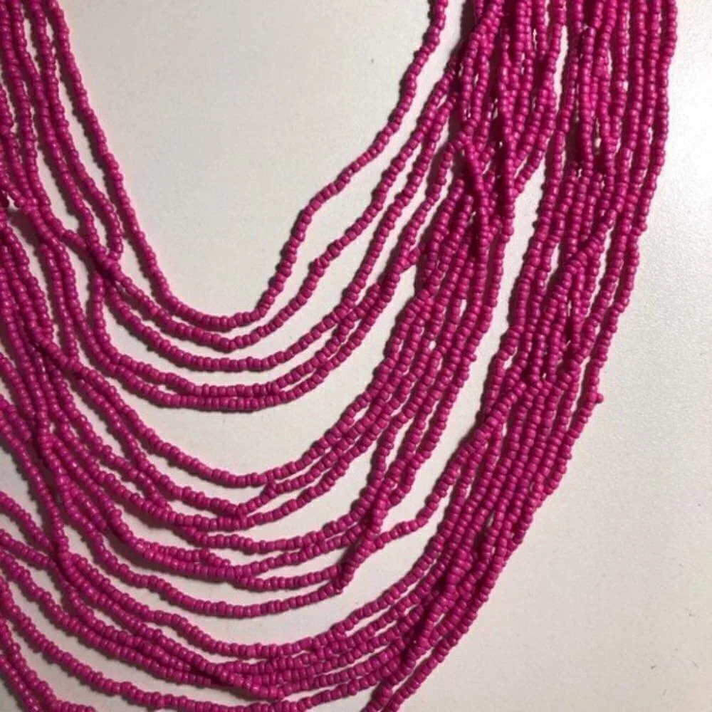 BaubleBar Long Tier Hot Pink Beaded Necklace